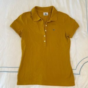 Lacoste, mustard yellow, short-sleeve polo (cotton), size 42 (Large)